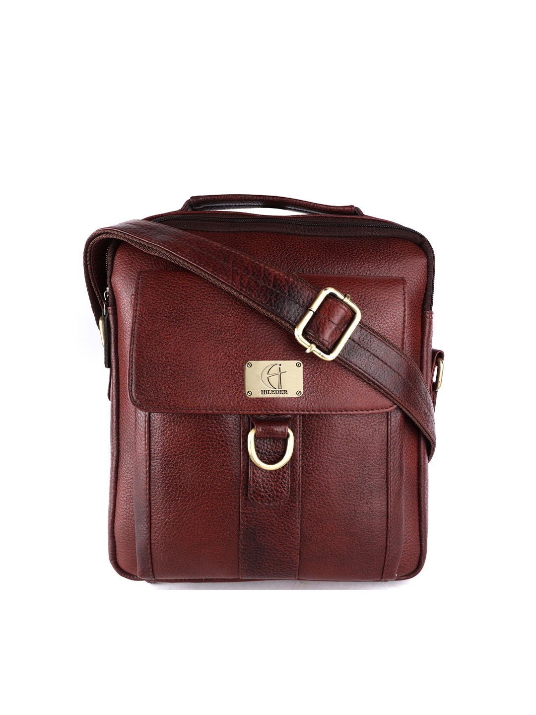

HiLEDER Unisex Pure Leather Sling Crossbody Travel Messenger Bag, Brown