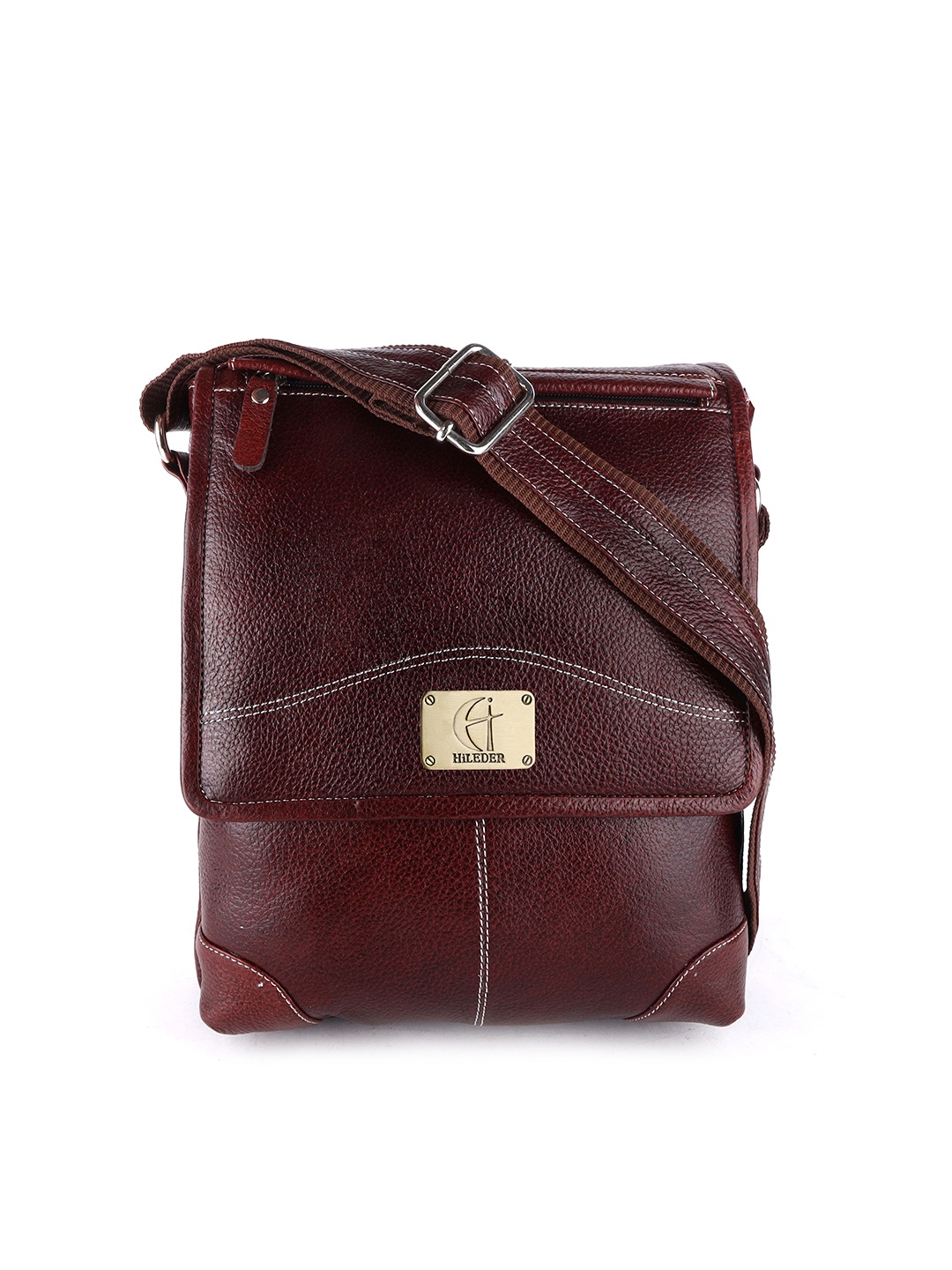 

HiLEDER Unisex Pure Leather Messenger Bag, Brown