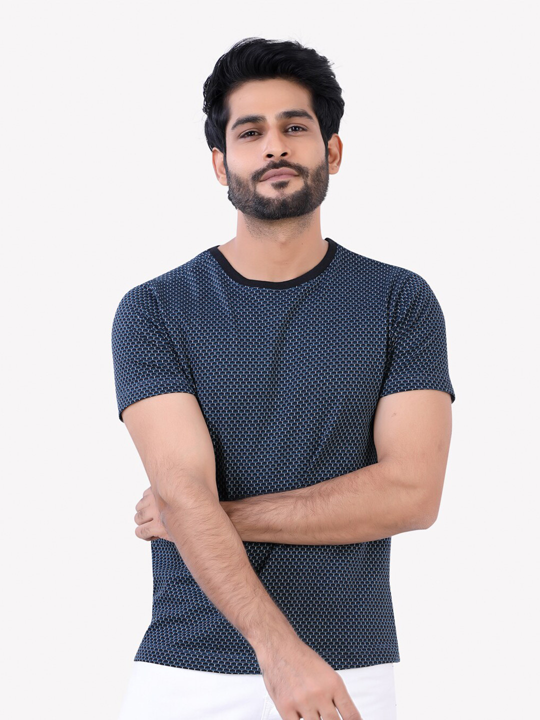 

VASTRADO Men Multicoloured Printed Henley Neck T-shirt, Multi