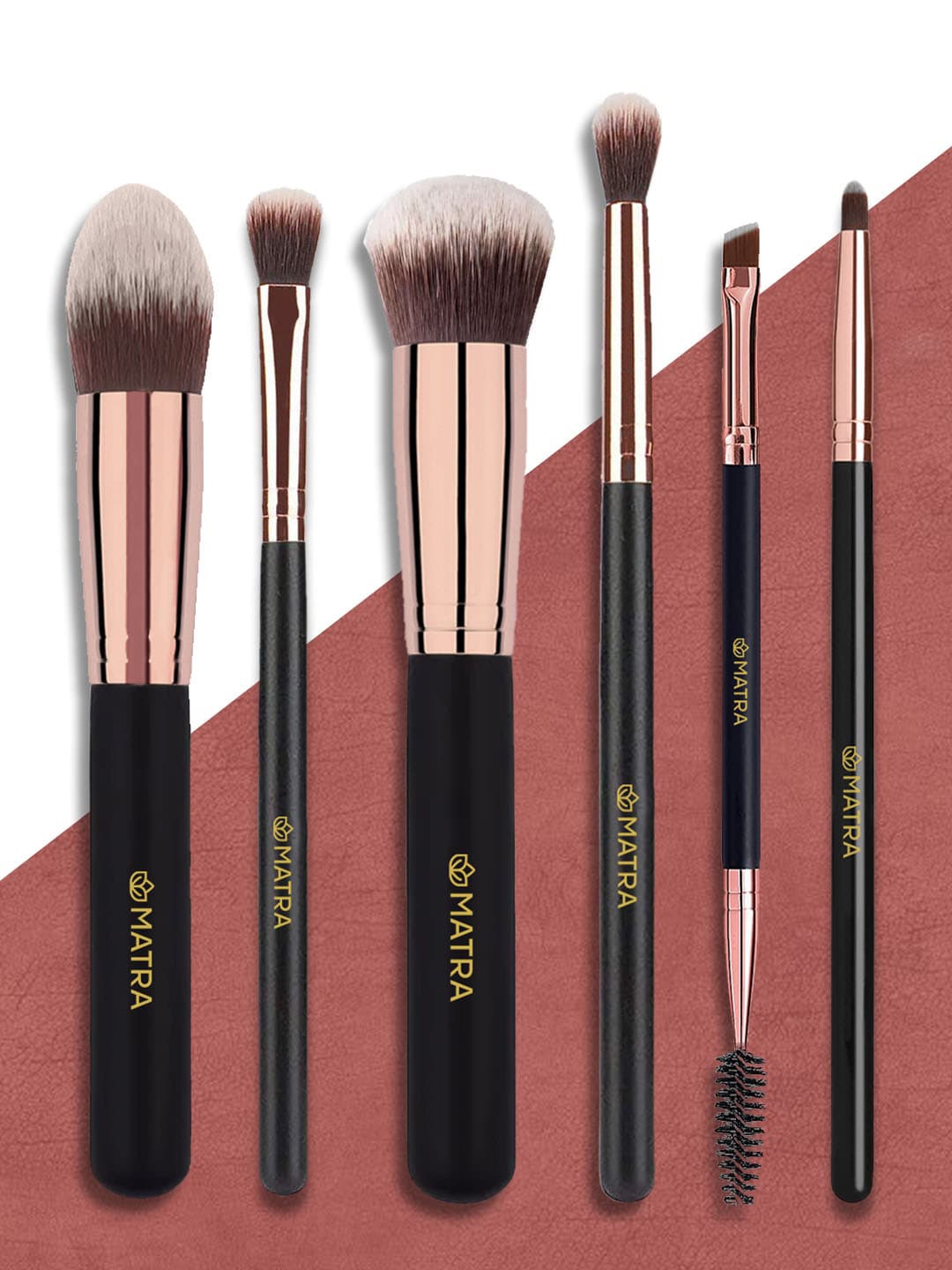 

MATRA Set of 6 Advanced Makeup Brushes, Black