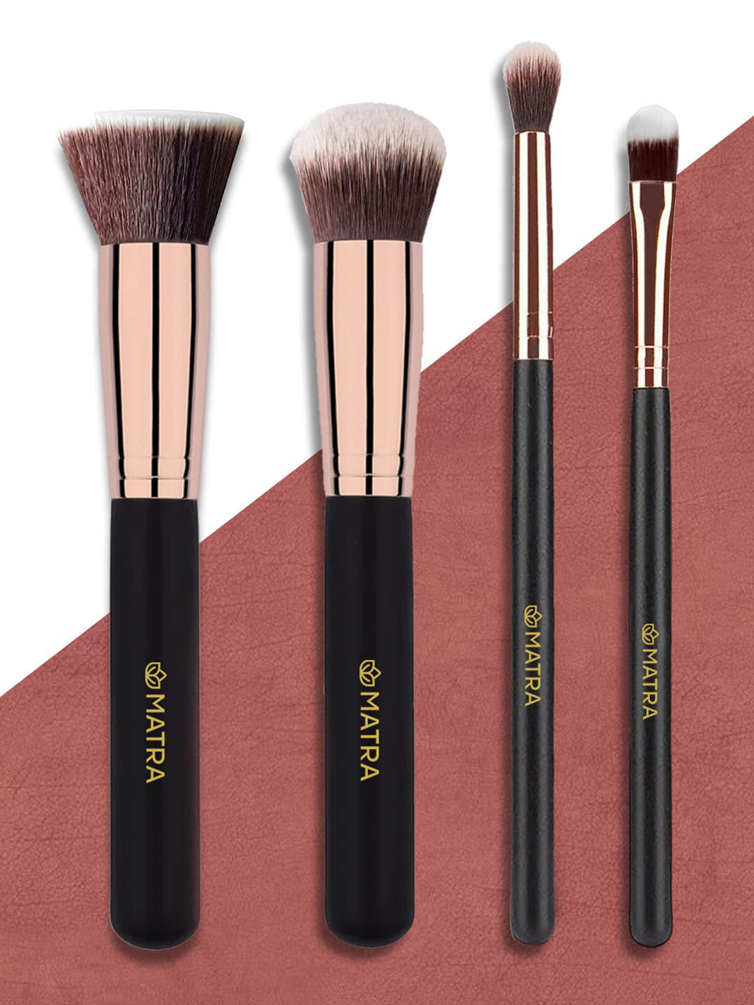 

MATRA Set of 4 Beginner Makeup Brushes, Black
