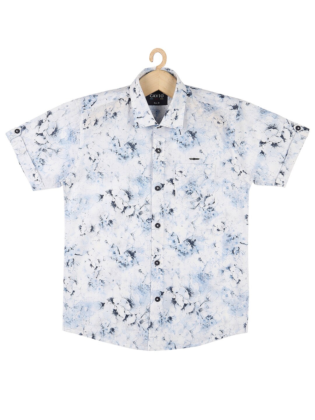 

CAVIO Boys White Abstract Printed Casual Shirt