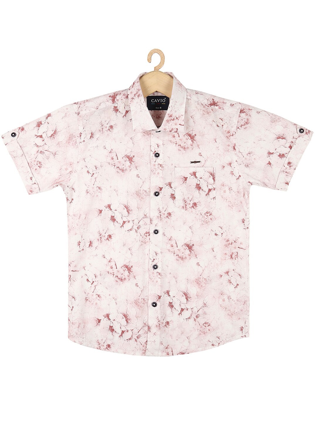

CAVIO Boys Cream-Coloured Floral Printed Casual Shirt