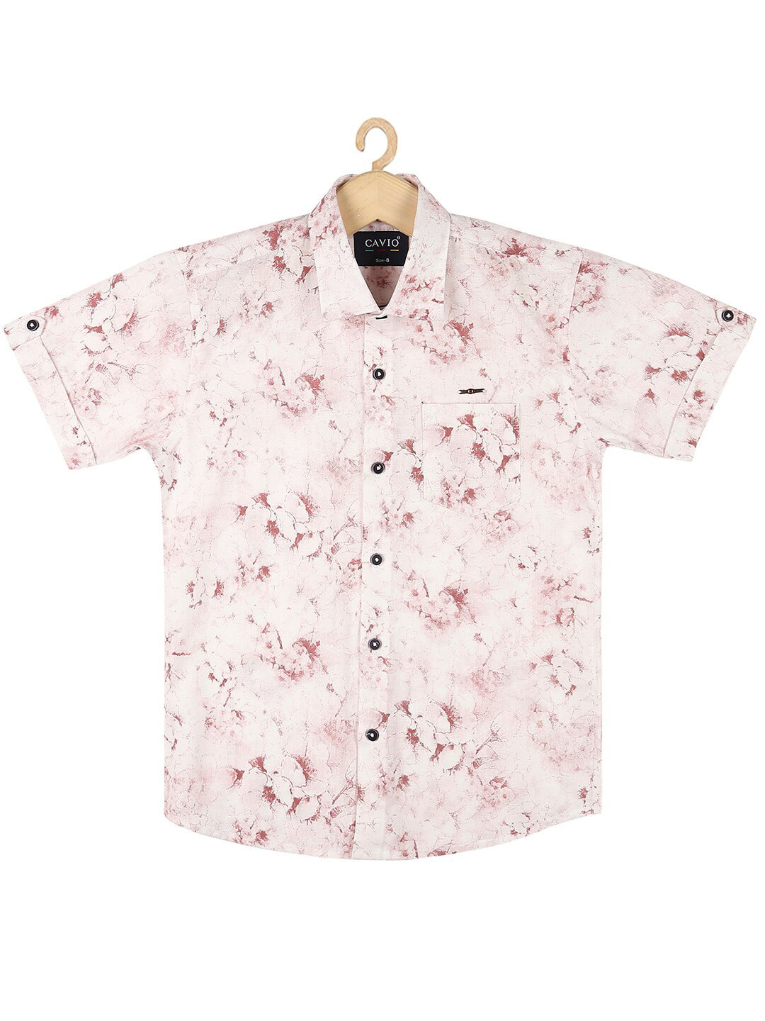 

CAVIO Boys Rust Floral Printed Casual Shirt