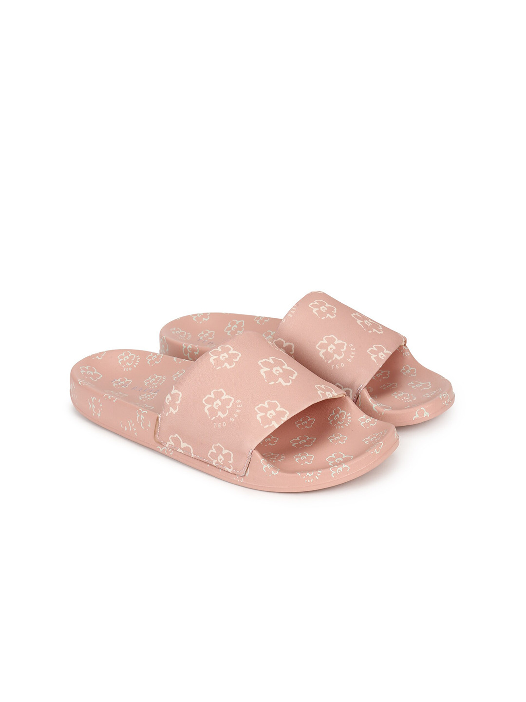 

Ted Baker Women Pink & White Printed Sliders