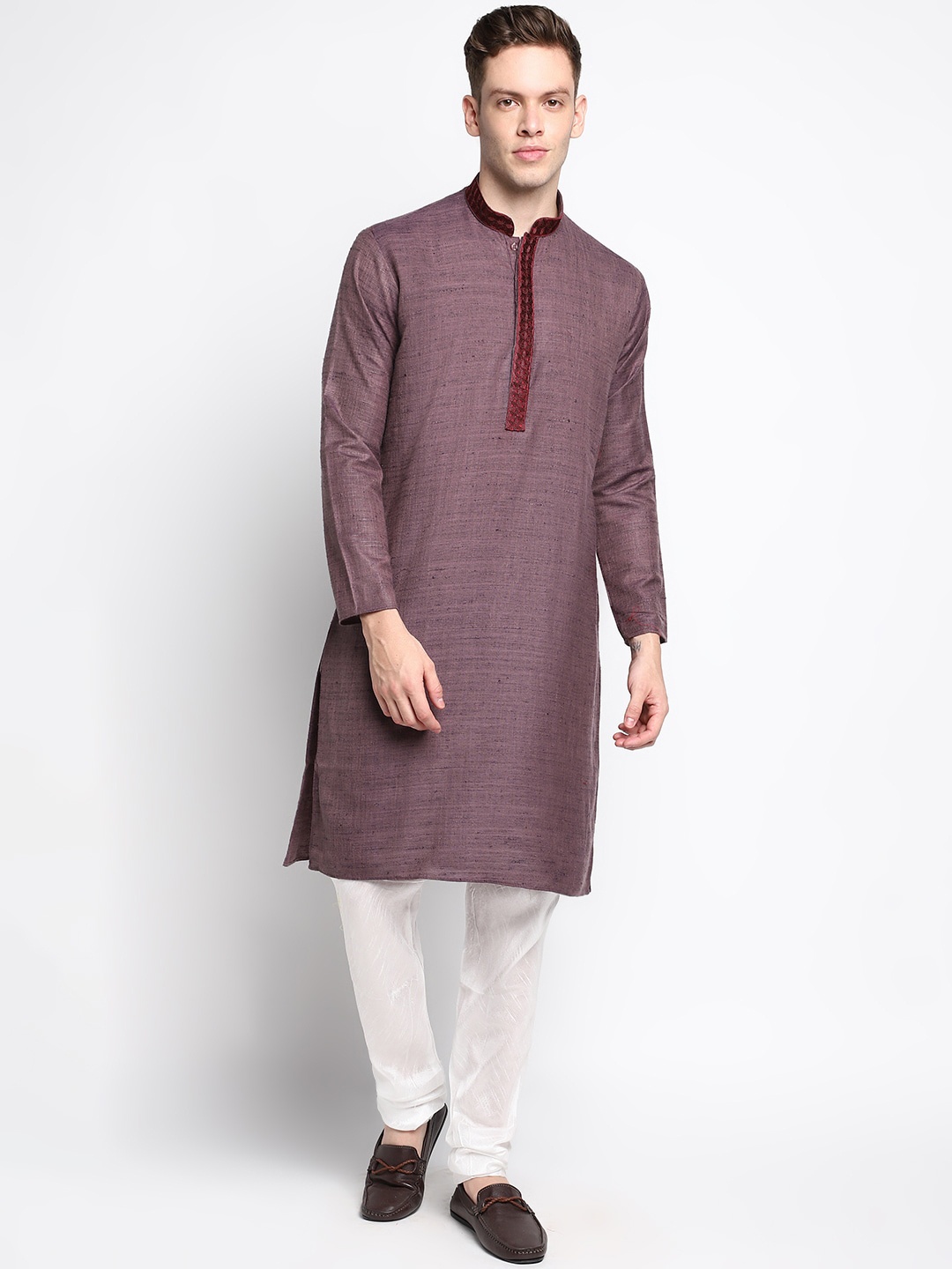 

DEVOILER Men Mauve Pastels Ethnic Kurta