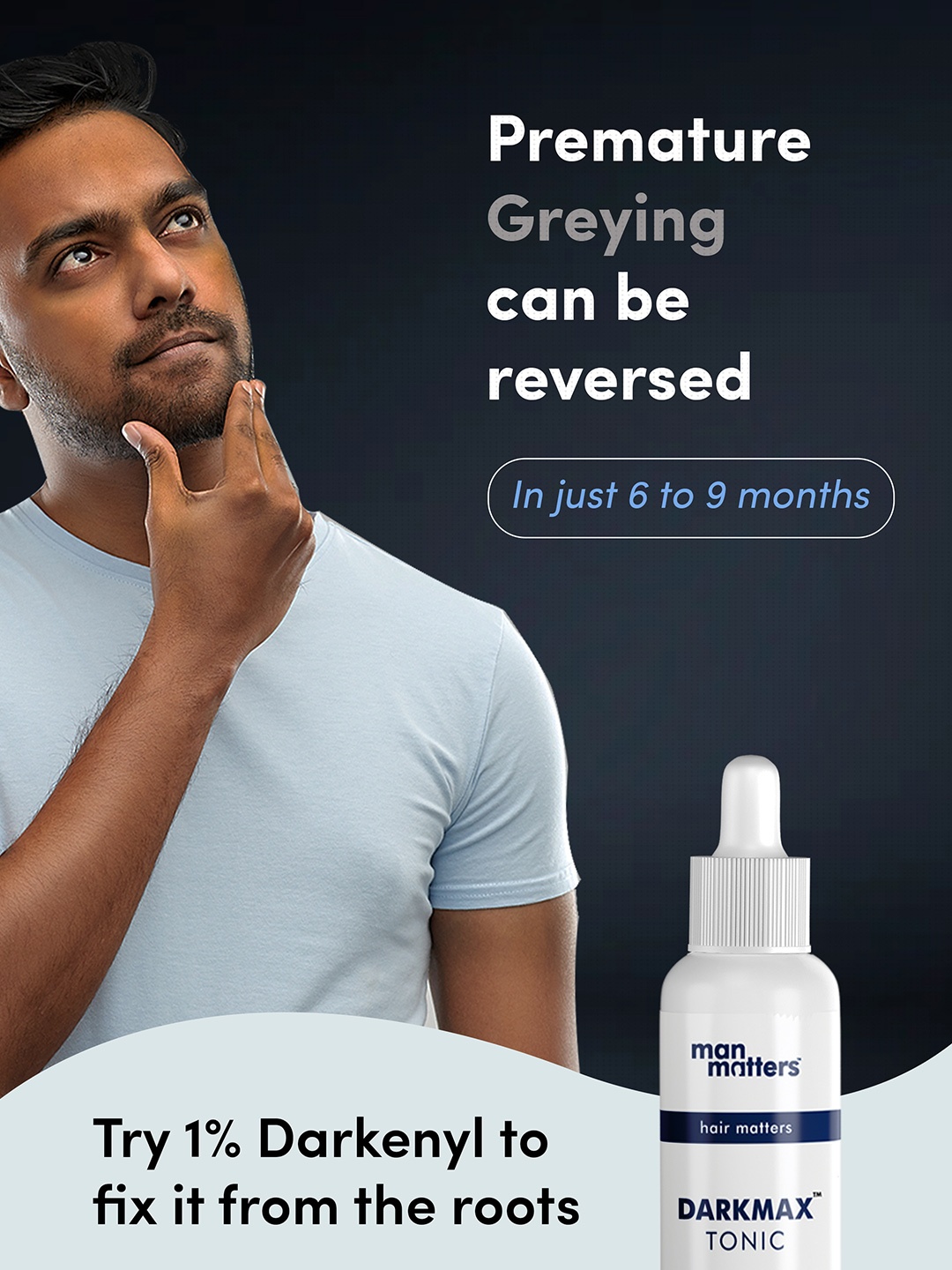 

Man Matters Darkmax Hair Tonic For Premature Greying - 60 ml, White