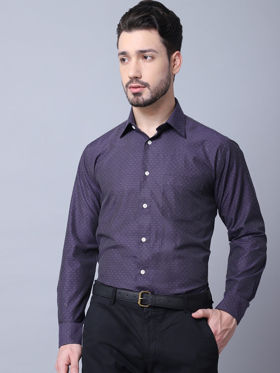 

Cantabil Men Maroon Printed Casual Shirt