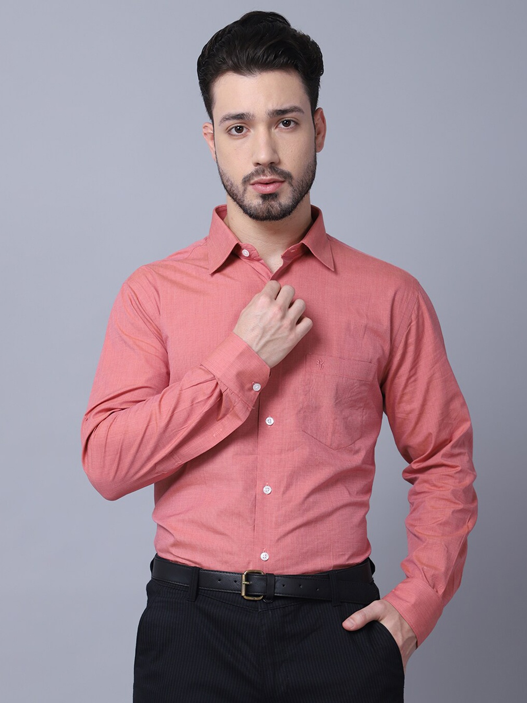 

Cantabil Men Pink Formal Shirt