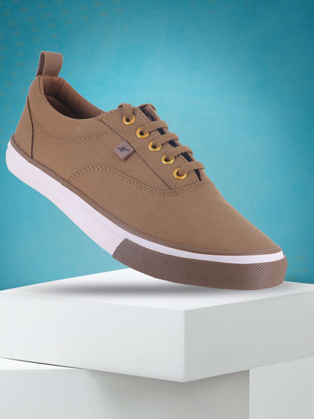 

Sparx Men Round Toe Textile Sneakers, Camel brown