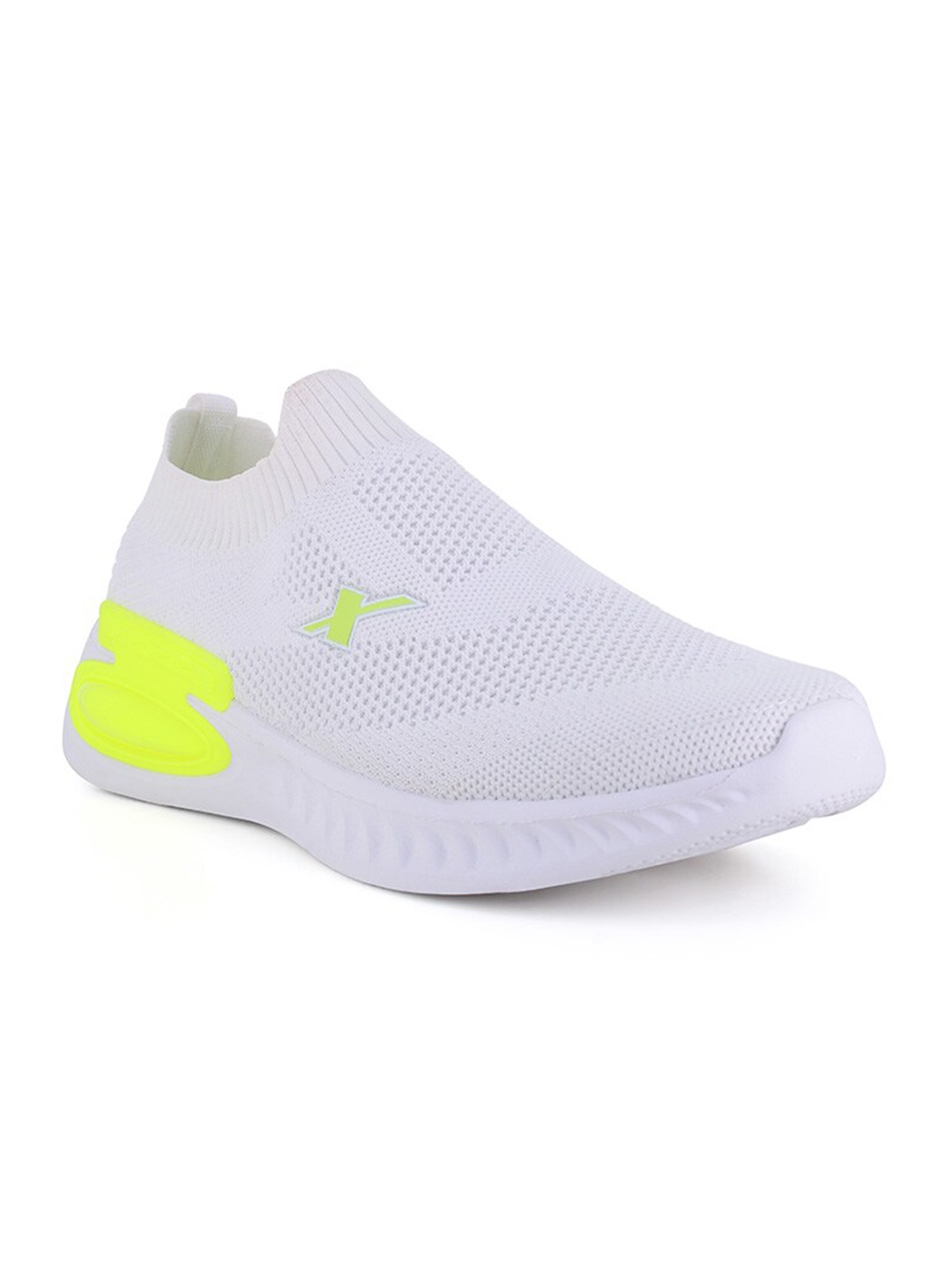 

Sparx Men White & Neon-Green Textile Walking Non-Marking Shoes