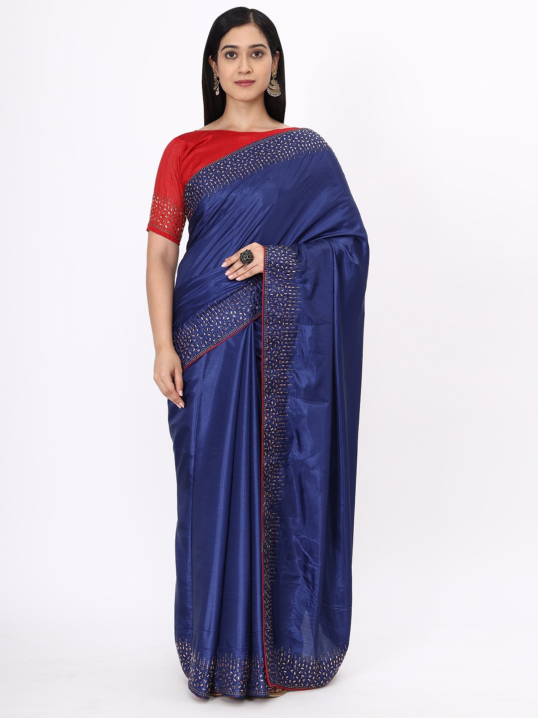 

M Venture Women Blue Silk Blend Venkatgiri Saree