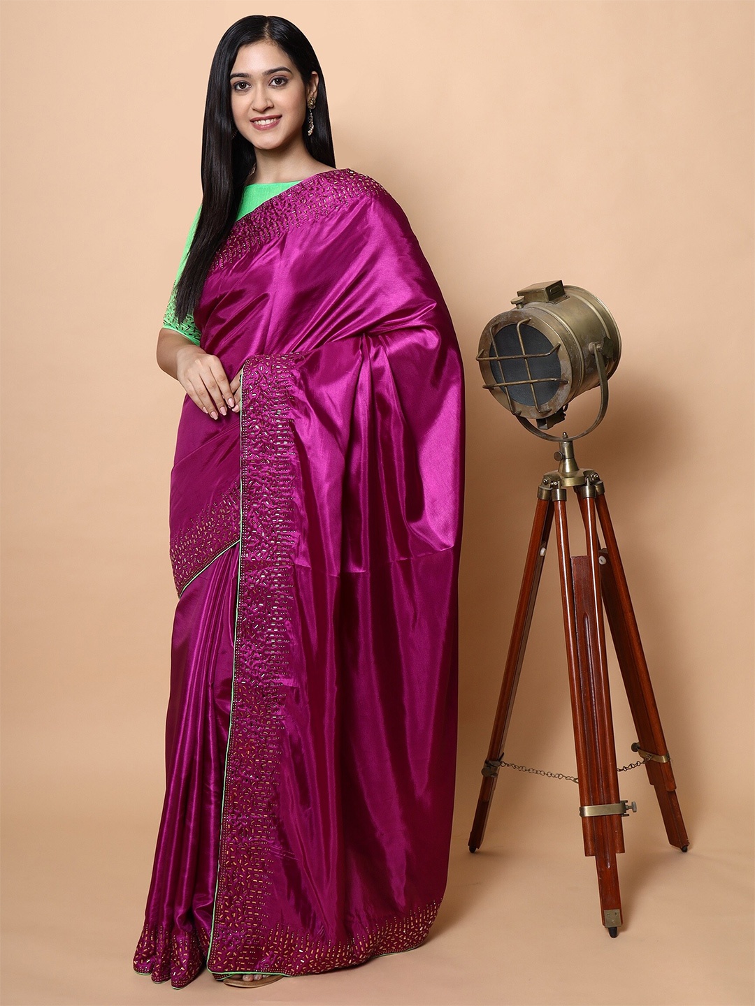 

M Venture Women Purple Silk Blend Venkatgiri Saree