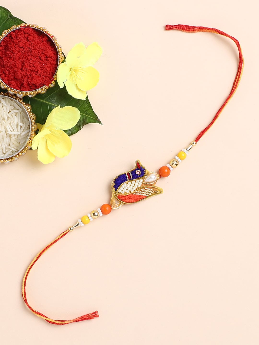 

The Magic Wand Boys Gold-Toned & Orange Rakhi