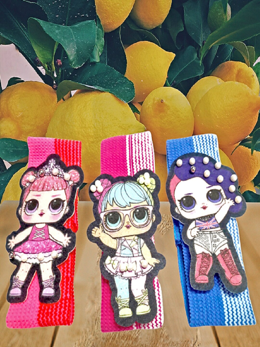 

Proplady Pack Of 3 Multi-Coloured Fabric Doll Figure Headbands