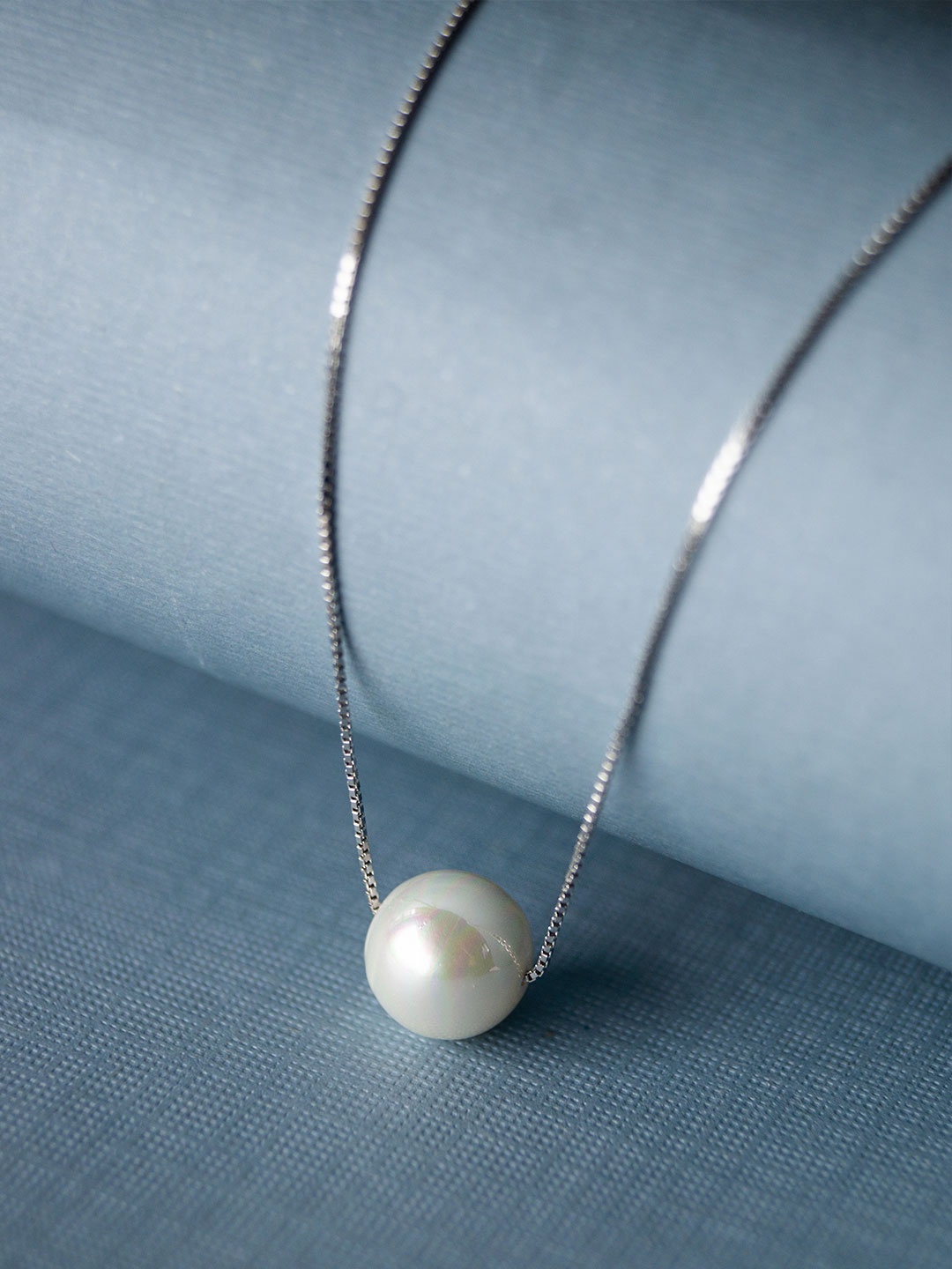 

MANNASH Women Silver-Toned & White Sterling Silver Rhodium-Plated Necklace