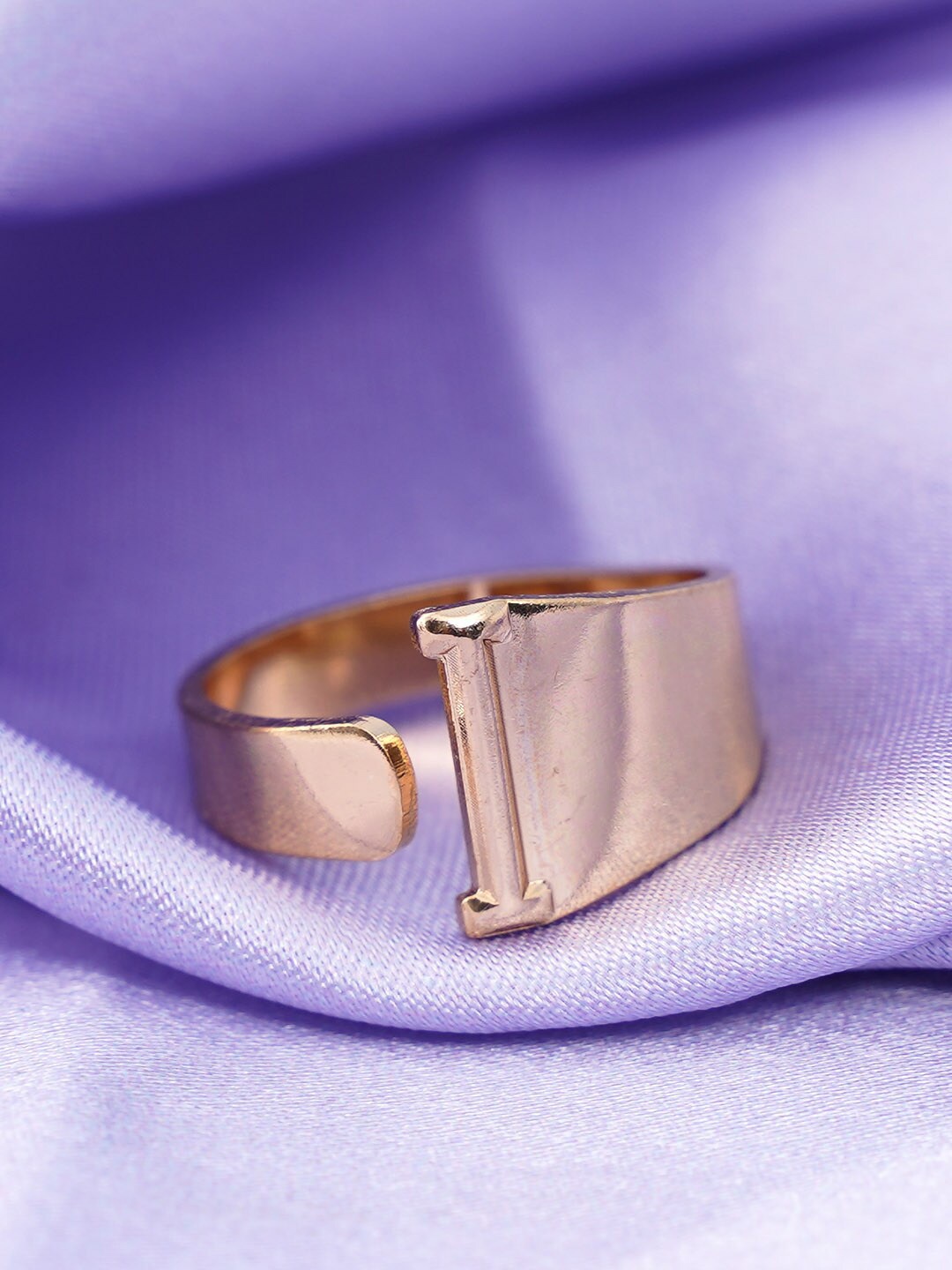 

Emmie women's Gold-Plated Alphabet I-Charm Band Finger Ring