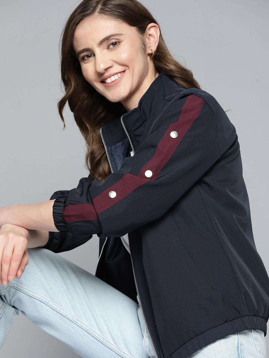 

Mast & Harbour Women Navy Blue Tailored Jacket