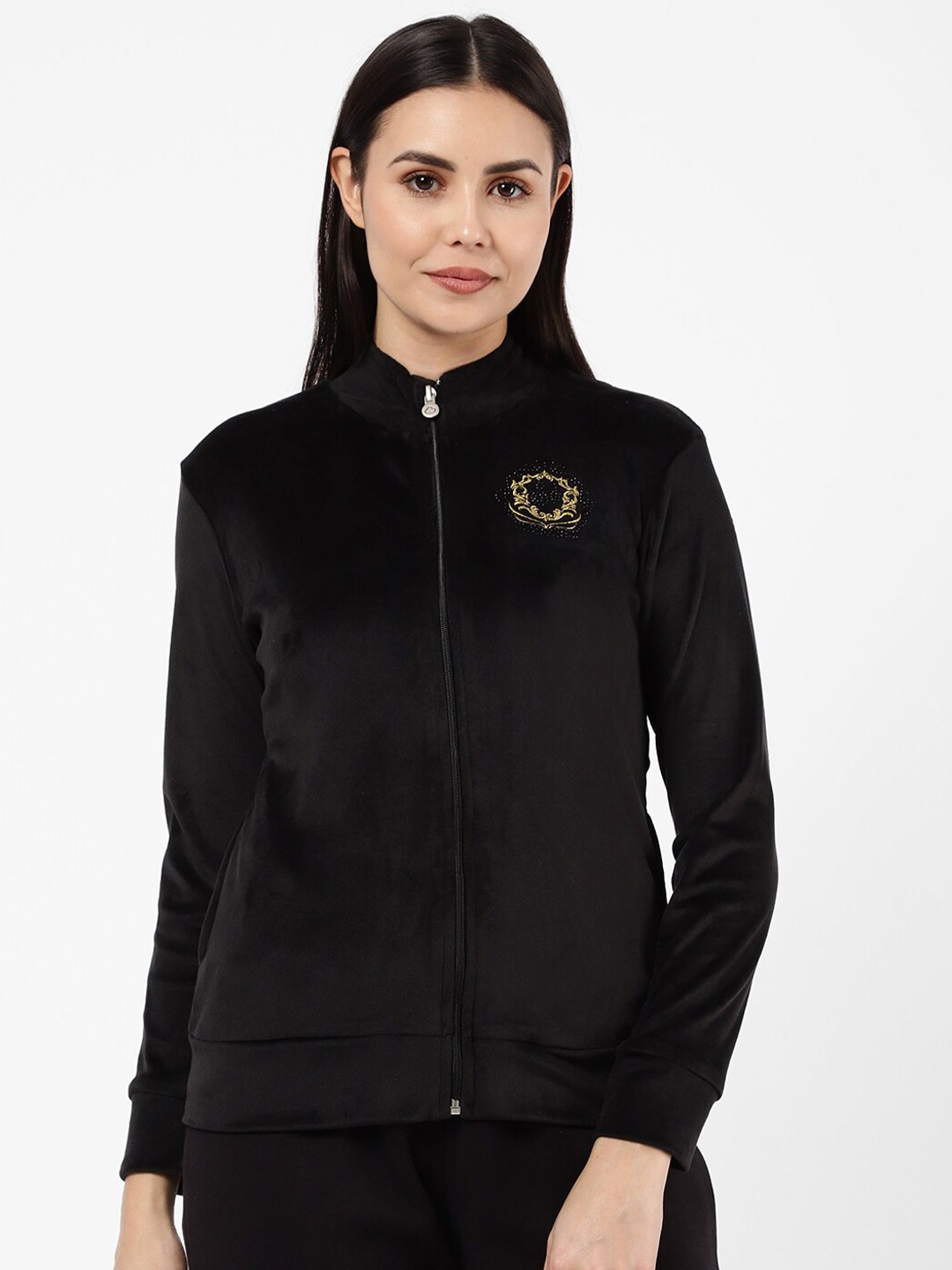 

Sweet Dreams Women Mock Neck Long Sleeves Black Sweatshirt