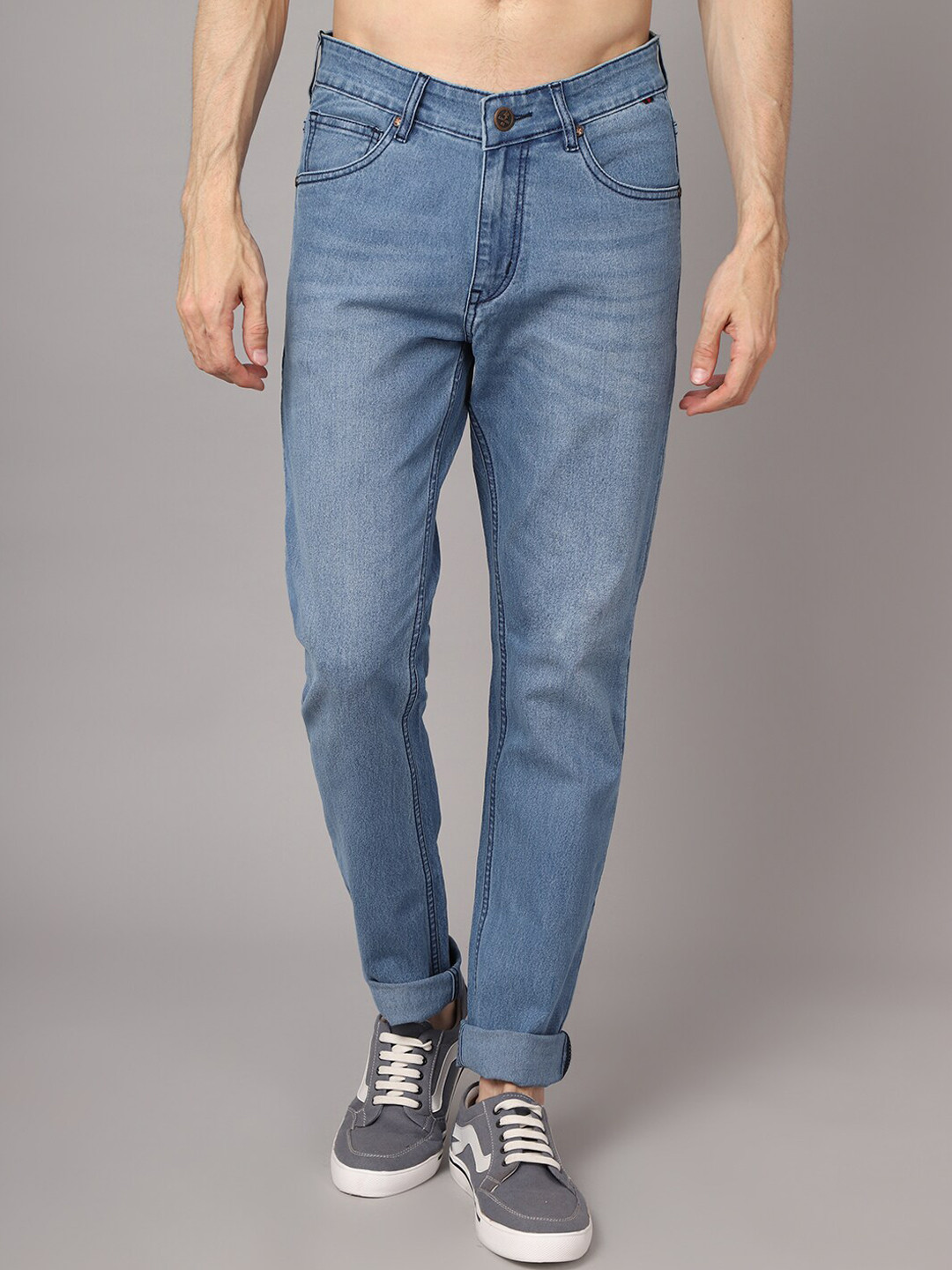 

Cantabil Men Blue Light Fade Jeans