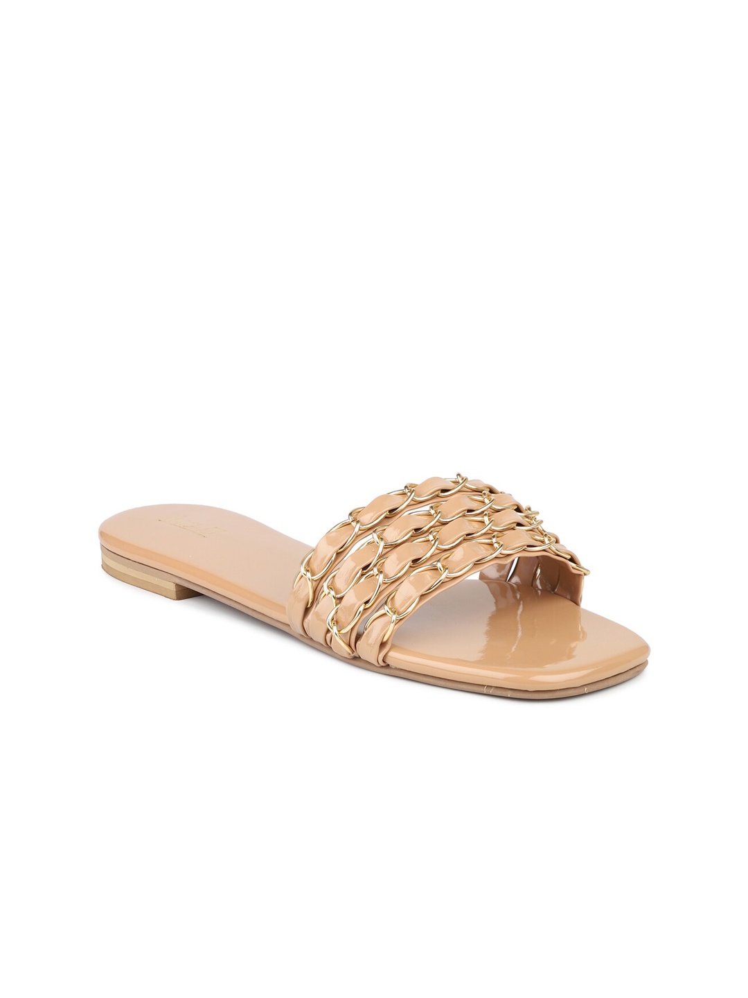 

Inc 5 Women Beige Embellished Open Toe Flats