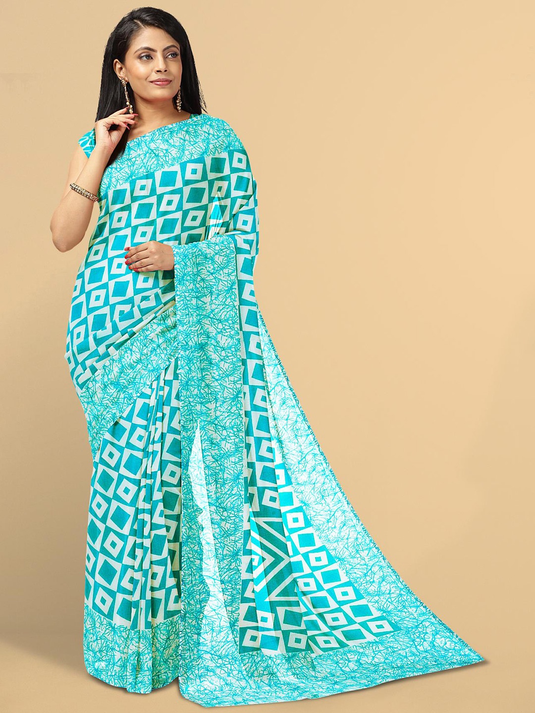 

Kalamandir Teal Saree