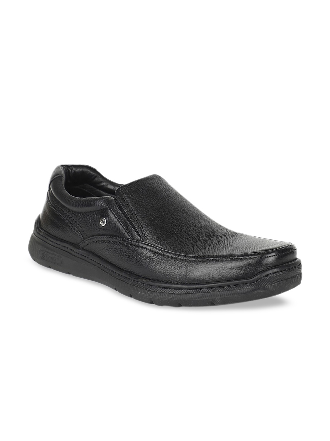 

Hush Puppies Men Black Solid Leather Formal Slip-Ons