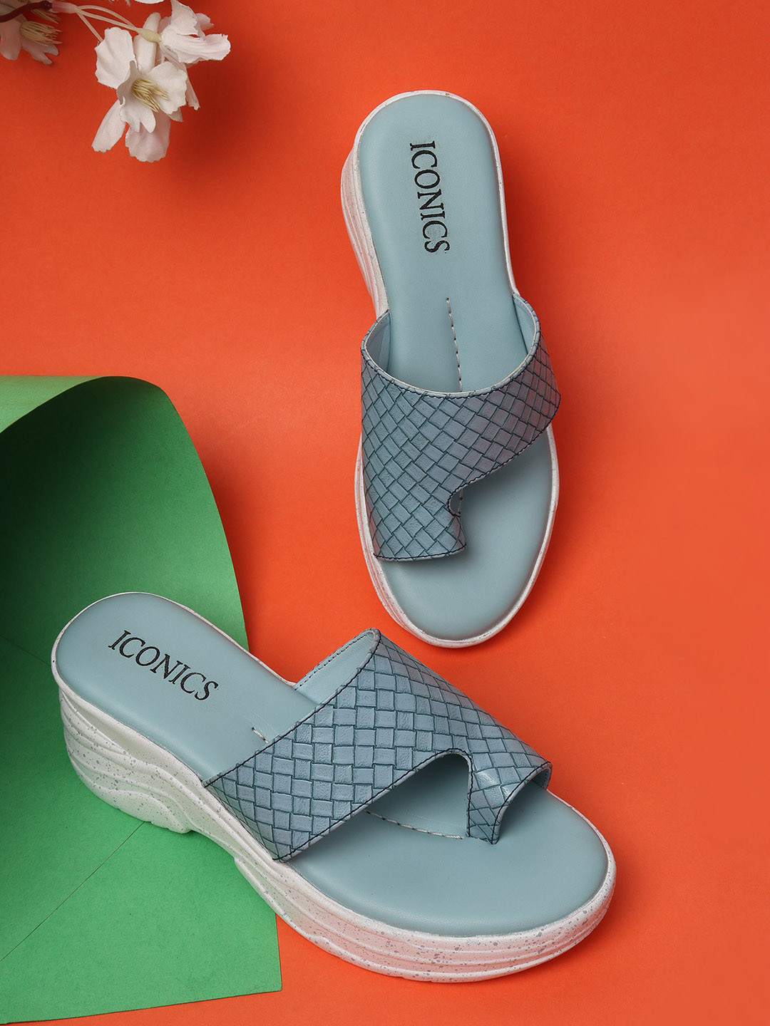 

ICONICS Blue Wedge Sandals