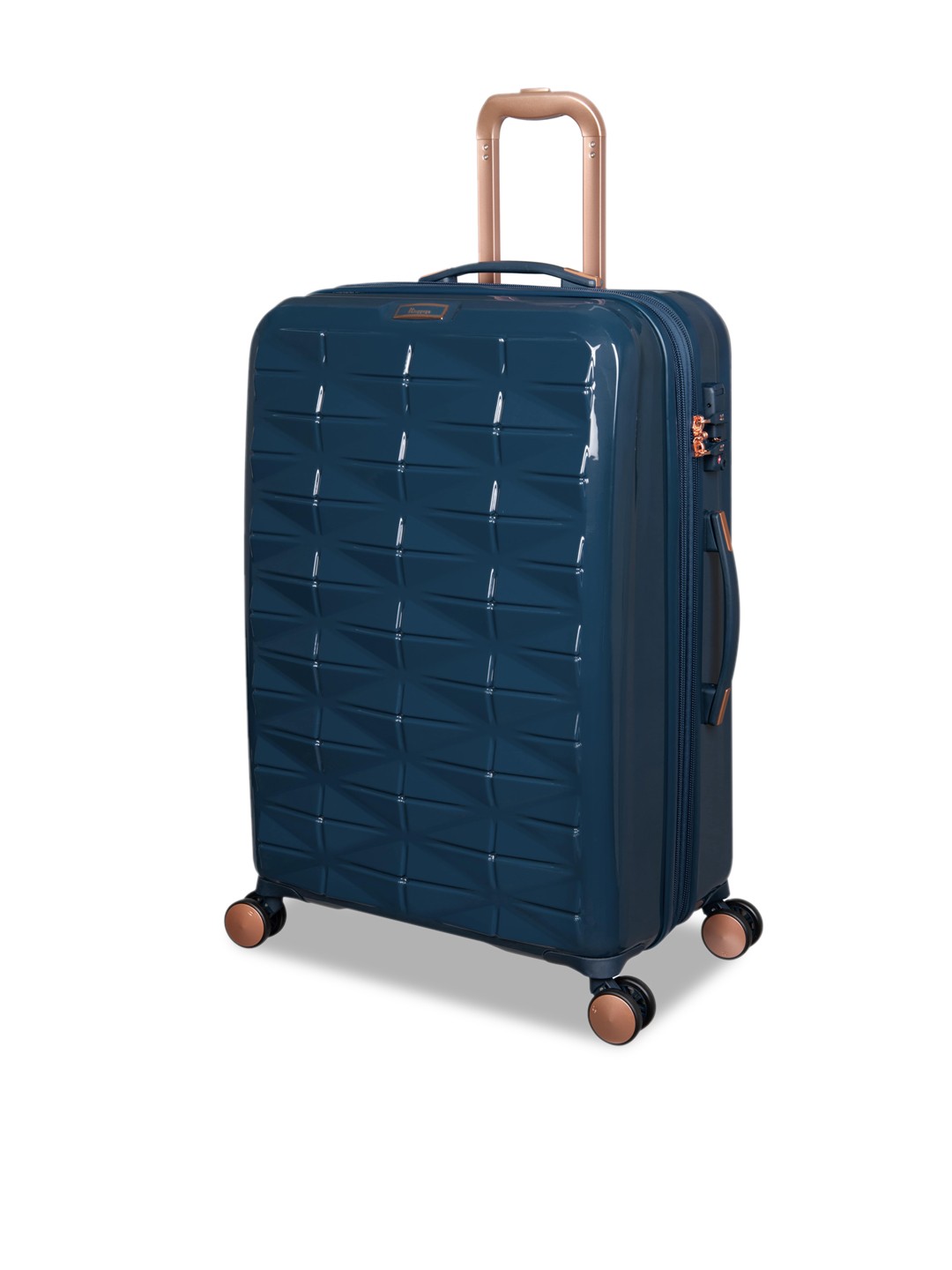 

IT luggage Blue Textured Hard-Sided Trolley Bag