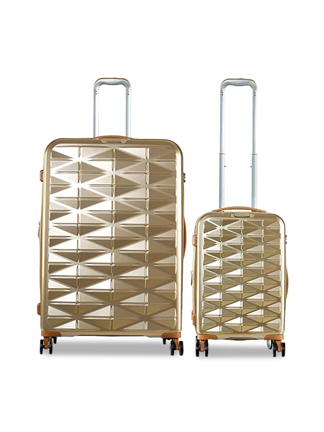 

IT luggage Set Of 2 Solid Hard-Sided Trolley Suitcases, Gold