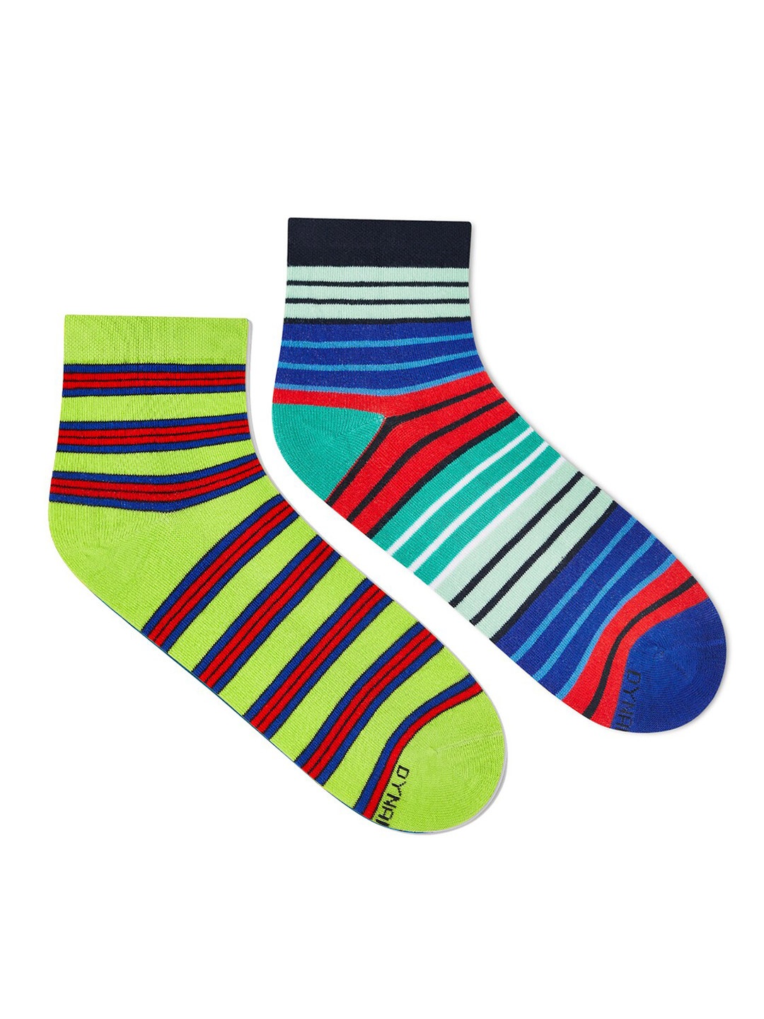 

Dynamocks Unisex Pack Of 2 Striped Ankle-Length Socks, Blue