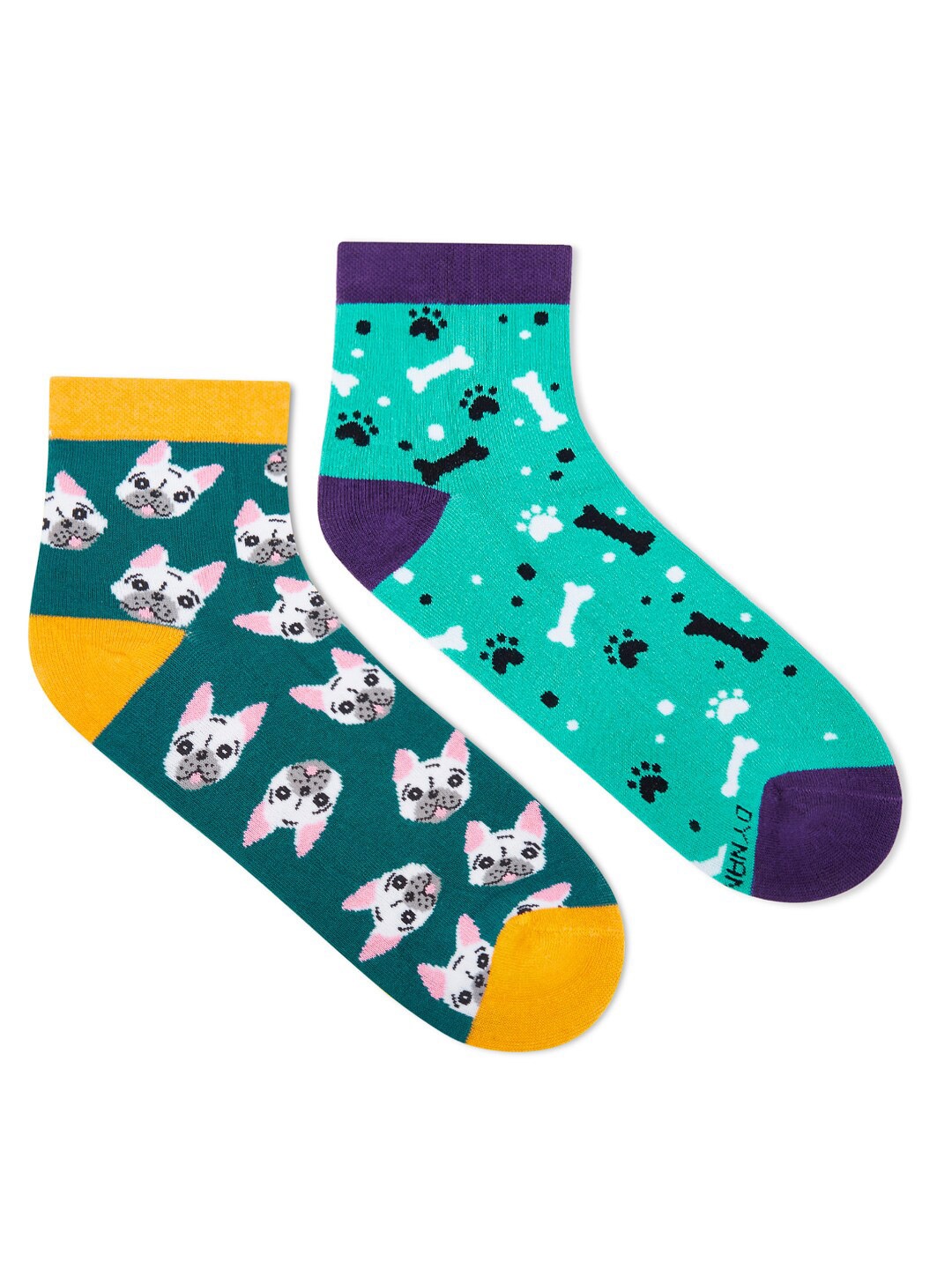 

Dynamocks Unisex Pack Of 2 Patterned Ankle-Length Socks, Green