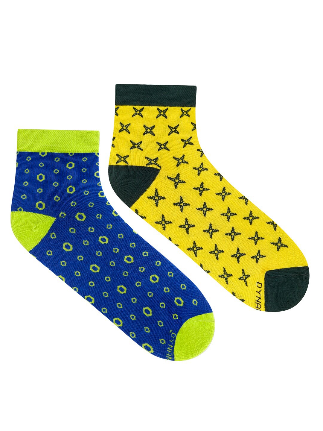 

Dynamocks Unisex Pack Of 2 Patterned Ankle-Length Socks, Blue