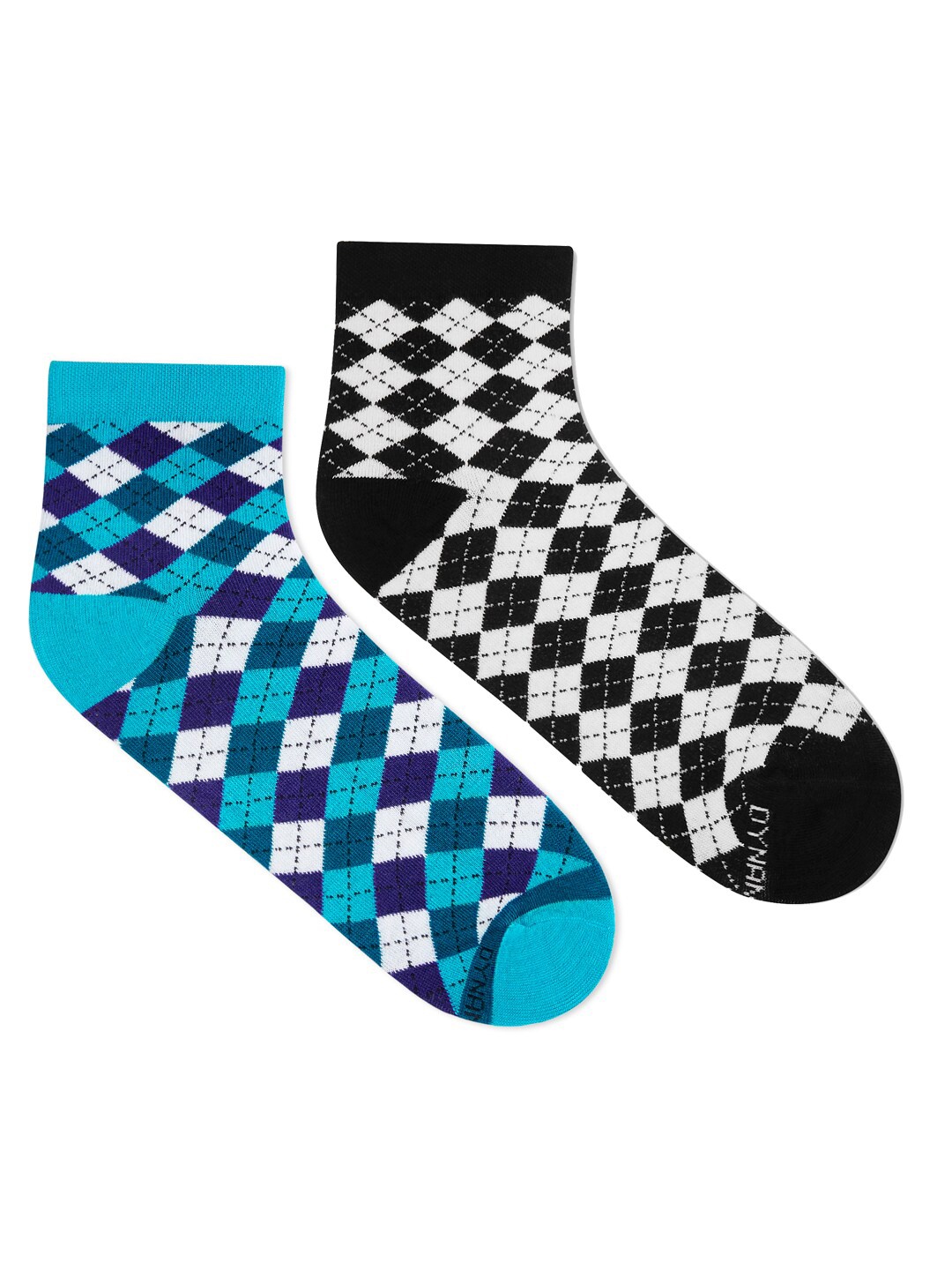 

Dynamocks Unisex Pack Of 2 Patterned Ankle-Length Socks, Blue