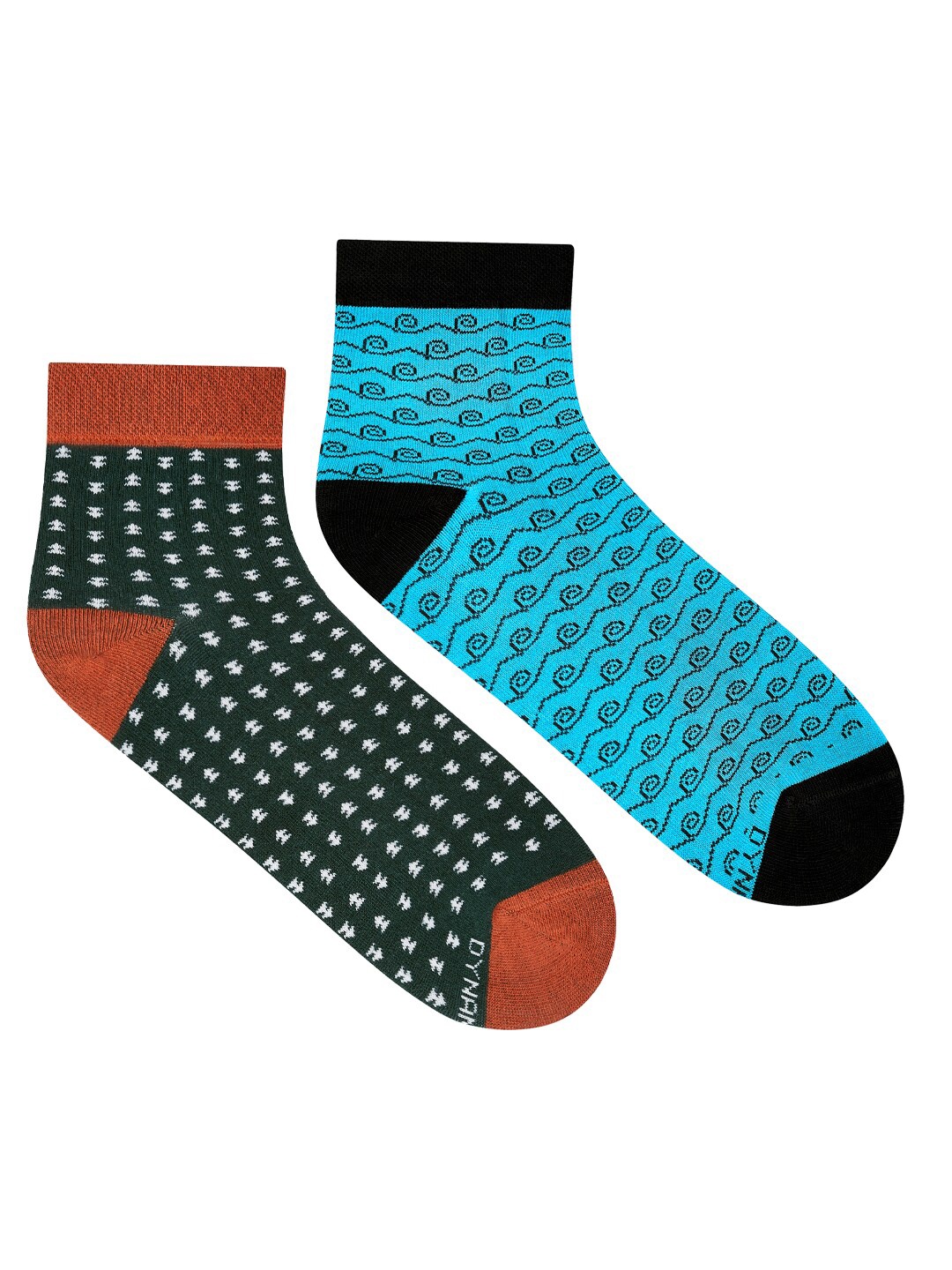 

Dynamocks Unisex Pack Of 2 Patterned Ankle-Length Socks, Blue