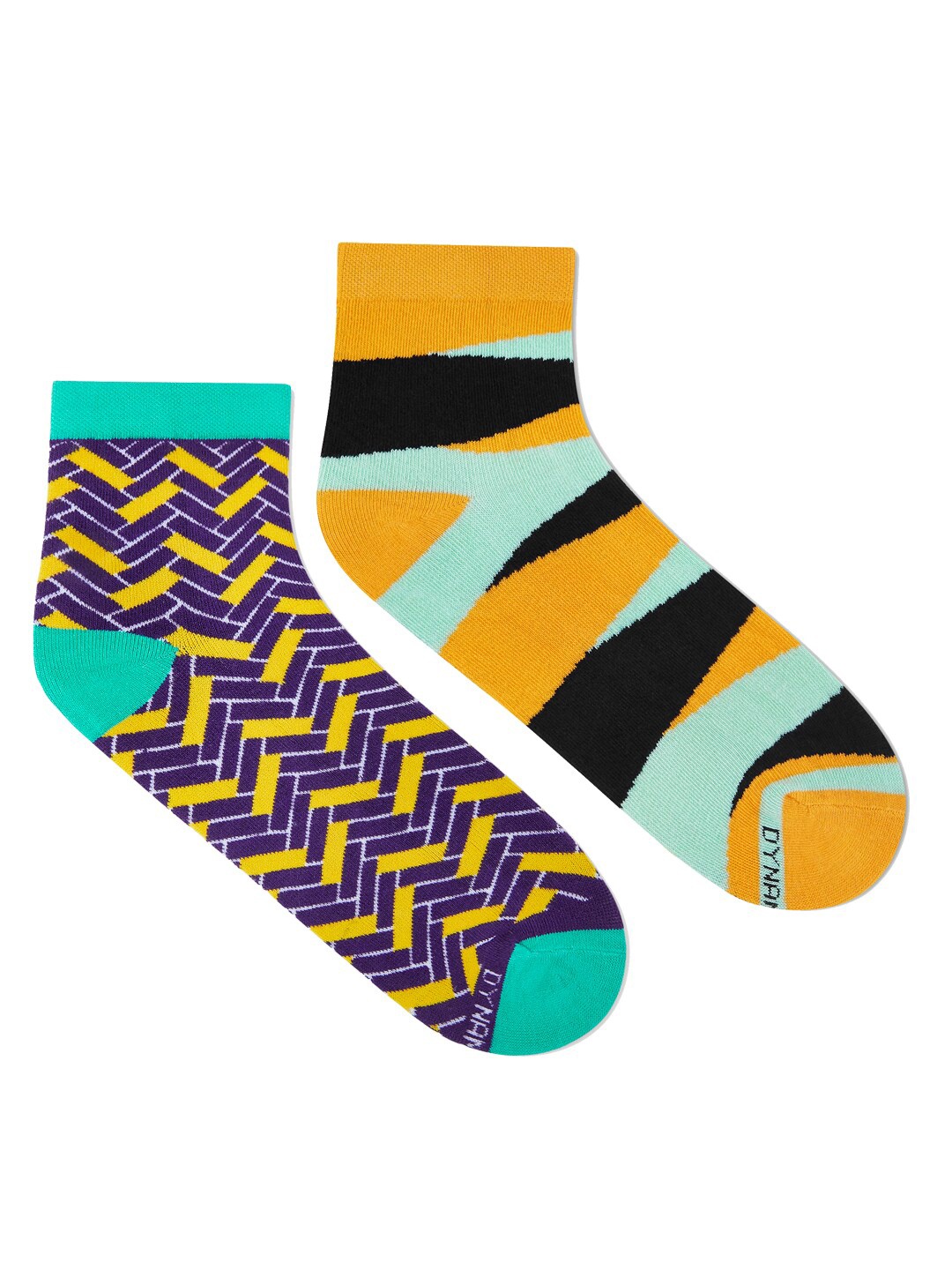 

Dynamocks Unisex Pack of 2 Printed Ankle-Length Socks, Yellow