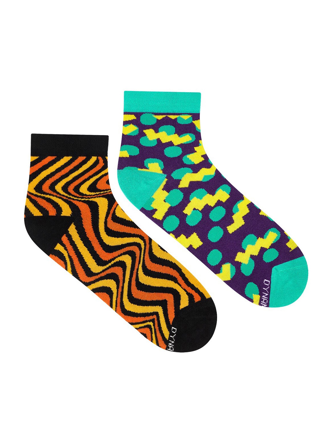 

Dynamocks Unisex Pack Of 2 Printed Ankle Length Socks, Multi