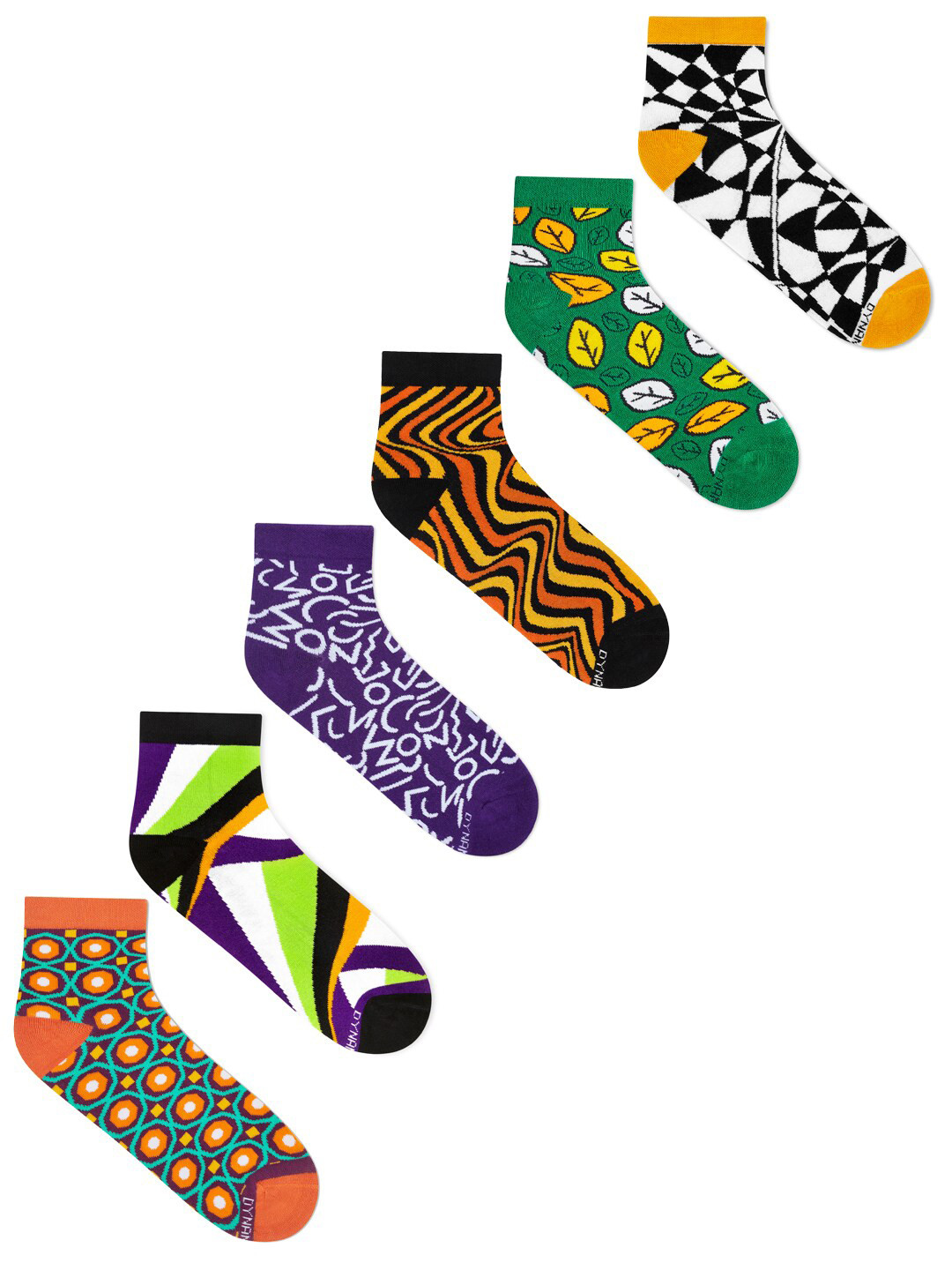 

Dynamocks Unisex Pack of 6 Patterned Ankle Length Socks, Blue