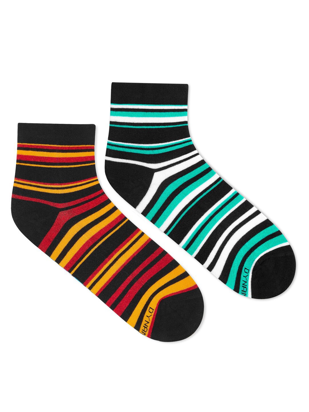 

Dynamocks Unisex Pack Of 2 Striped Ankle-Length Socks, Multi