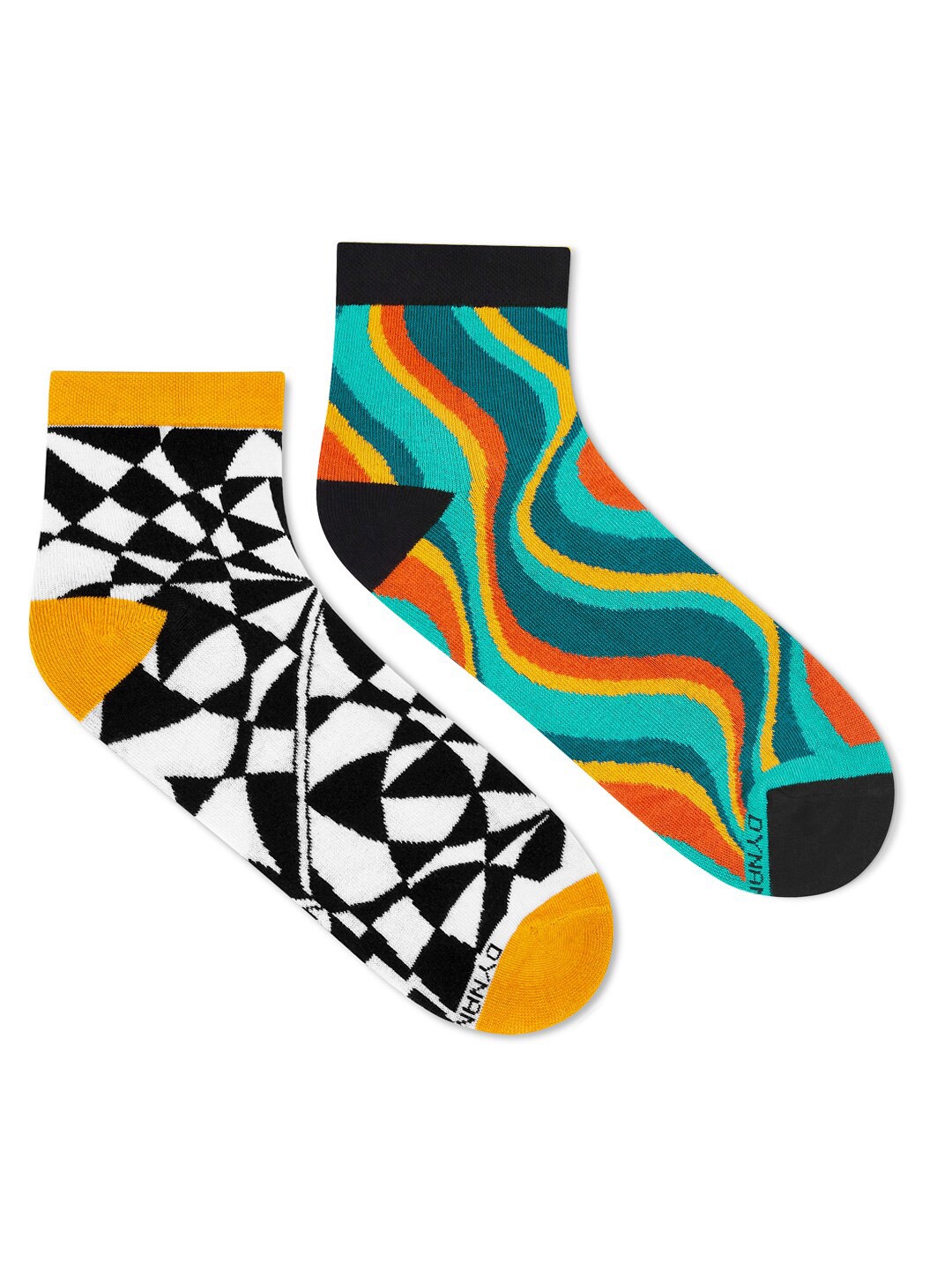 

Dynamocks Unisex Pack Of 2 Patterned Ankle-Length Socks, Black