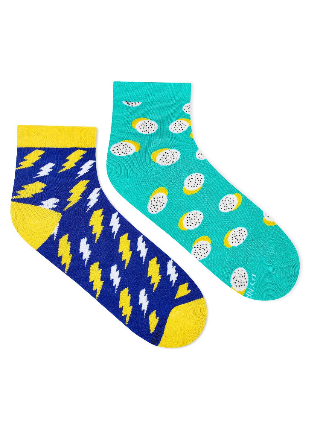 

Dynamocks unisex Pack Of 2 Patterned Ankle-Length Socks, Blue