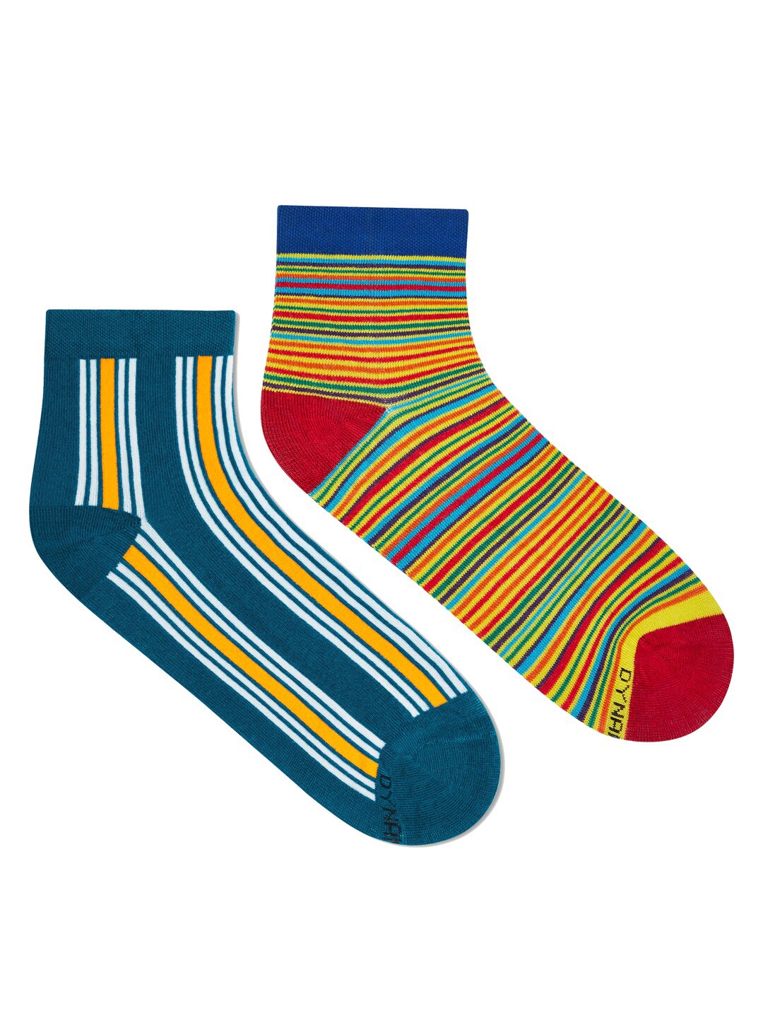 

Dynamocks Unisex Pack Of 2 Striped Ankle-Length Socks, Yellow