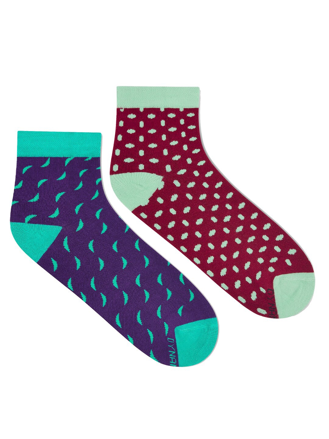 

Dynamocks Unisex Pack Of 2 Patterned Ankle-Length Socks, Maroon