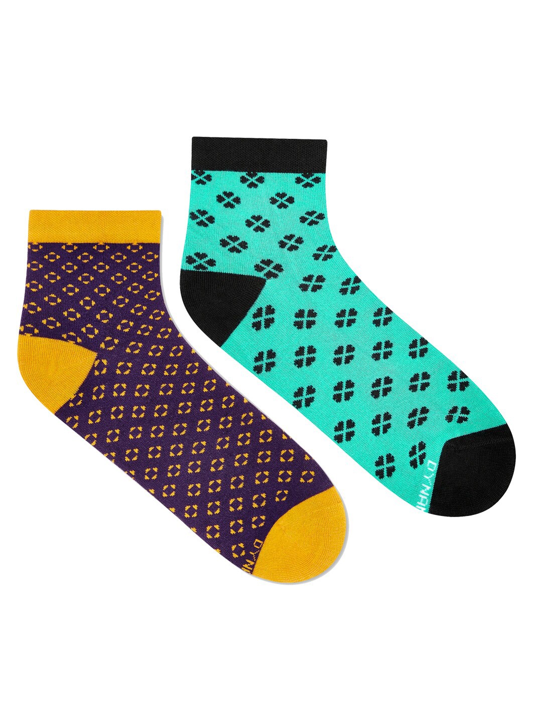 

Dynamocks Unisex Pack Of 2 Patterned Ankle-length Socks, Sea green