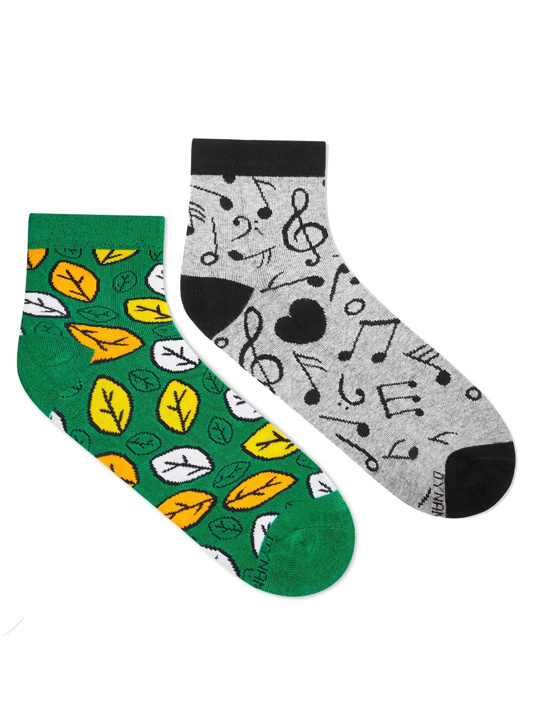 

Dynamocks Unisex Pack Of 2 Printed Ankle length Socks, Green