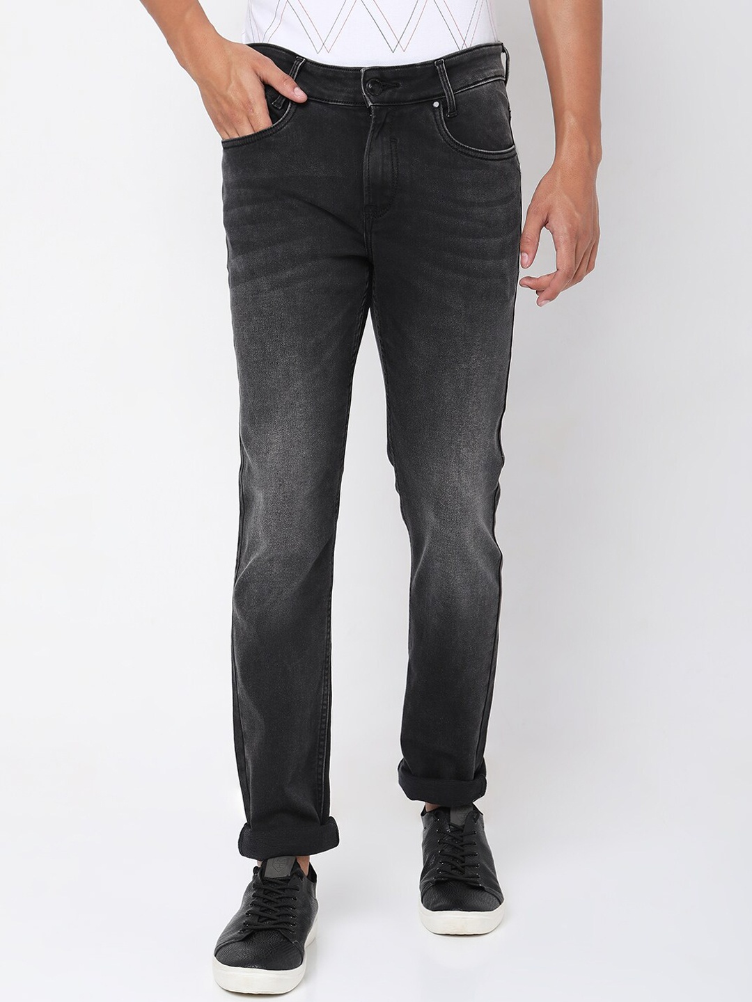 

Mufti Men Black Super Slim Fit Light Fade Jeans