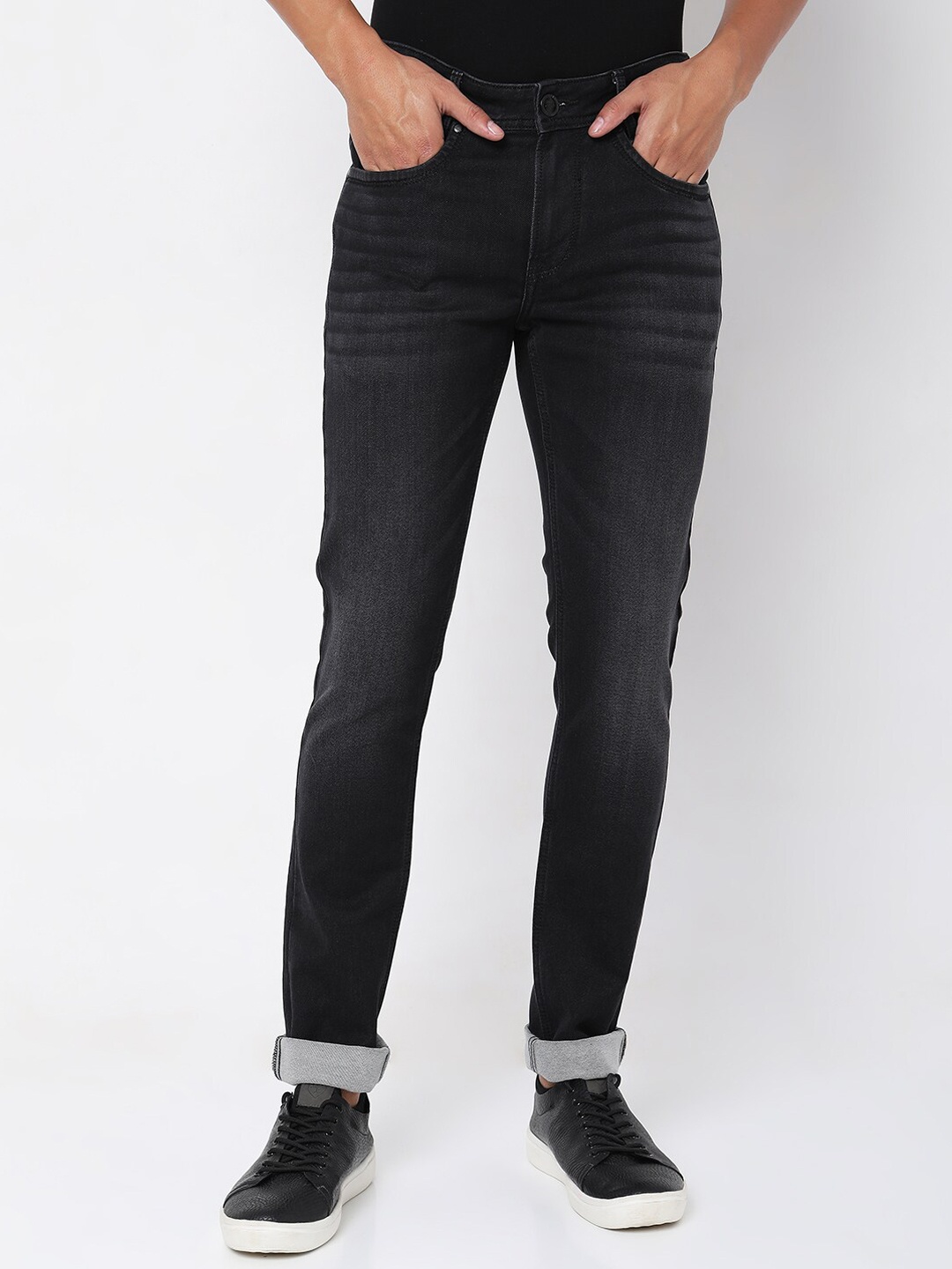

Mufti Men Black Skinny Fit Heavy Fade Stretchable Jeans