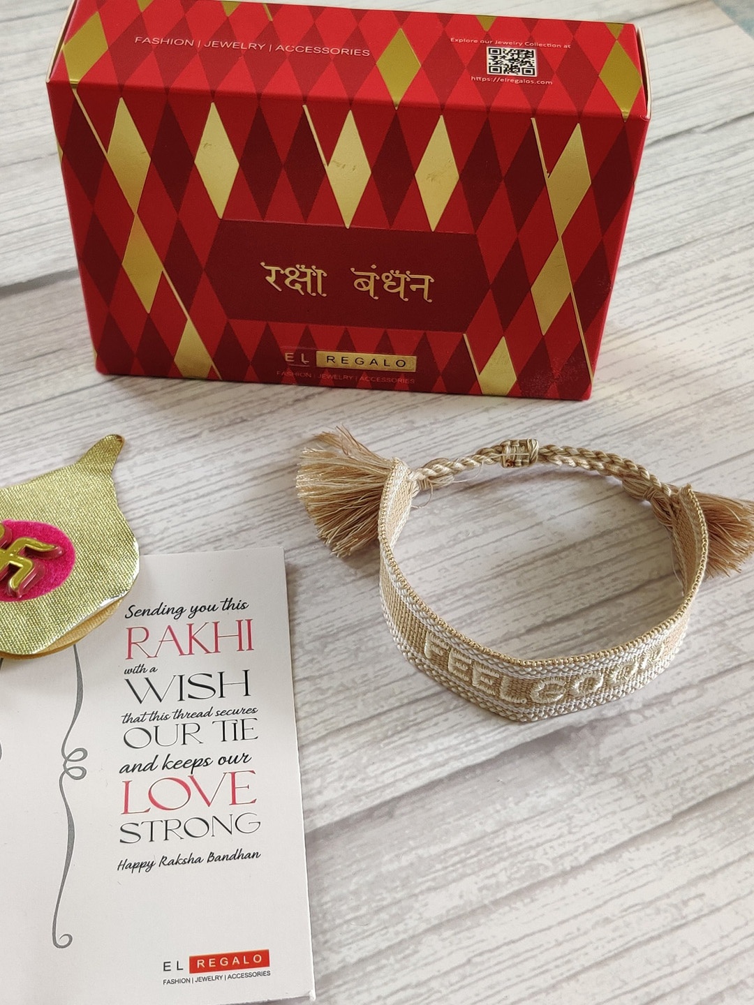 

EL REGALO White & Beige Feel Good Rakhi