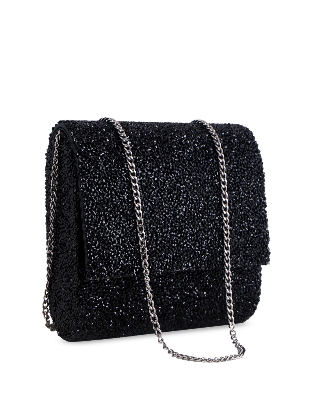

Angeline Black Embellished Oversized Swagger Sling Bag