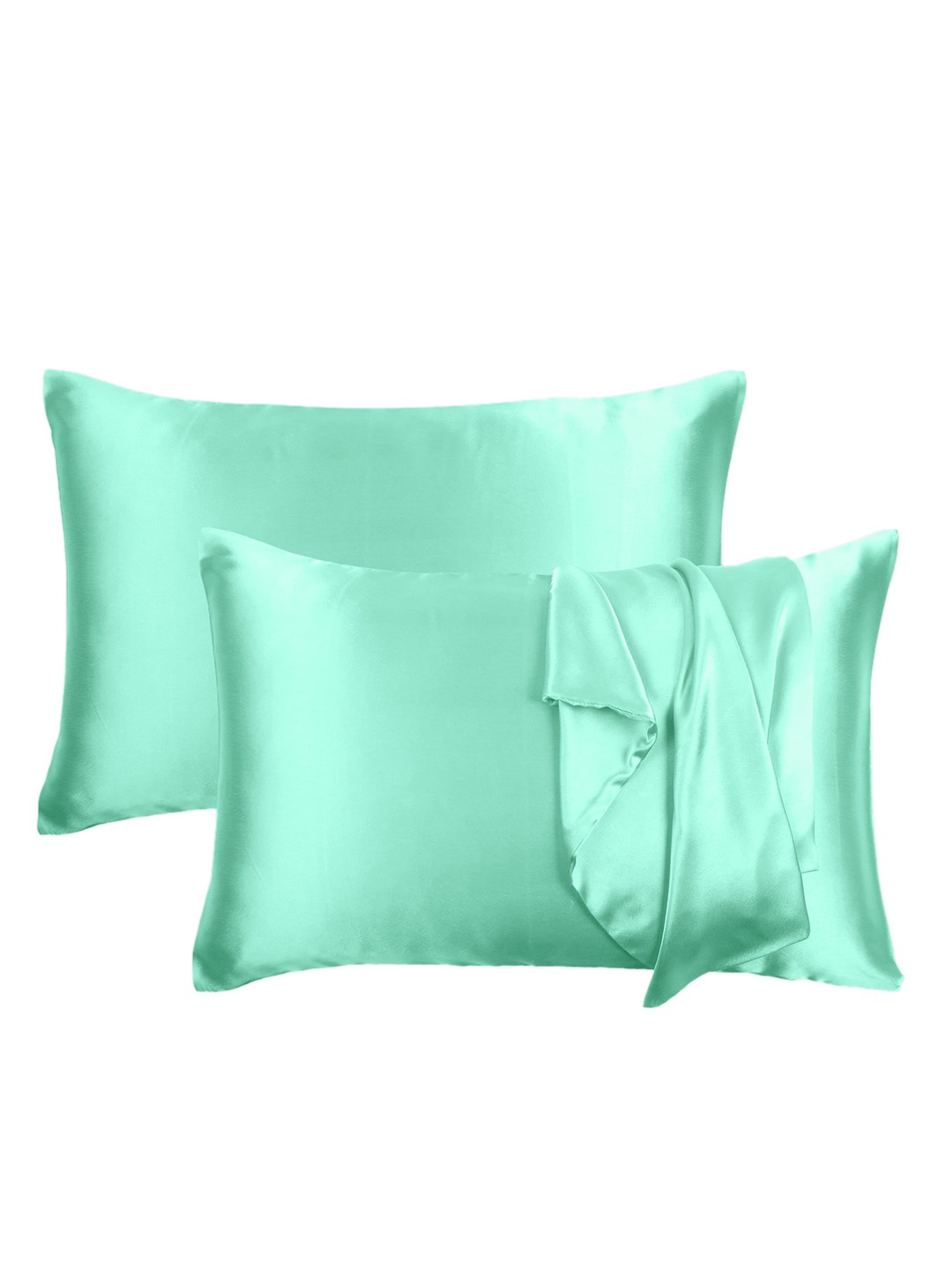 

OUSSUM Set Of 2 Solid Pillowcase Covers, Green